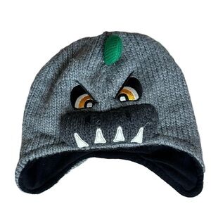 Children's Place 12-24m Boys Gray monster face knit snow beanie hat